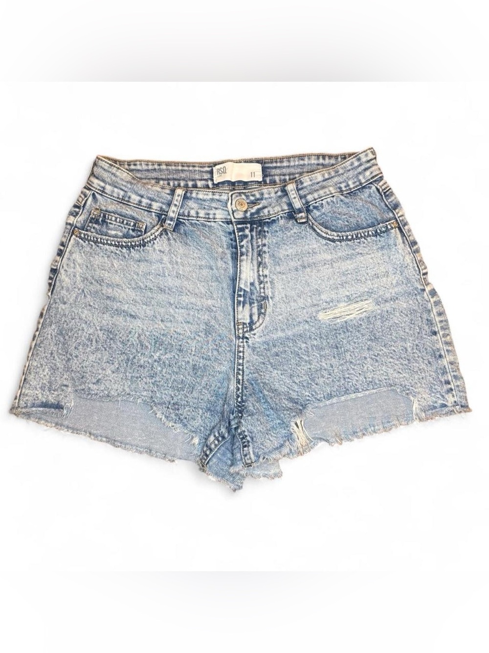 RSQ High Rise Acid Wash Distressed Denim Shorts - Size 11